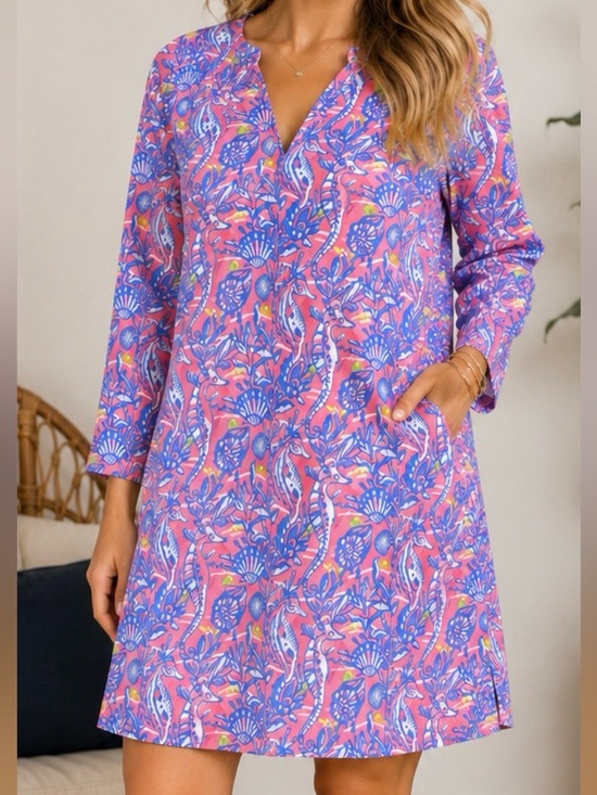 Vineyard Vines Dresses & Skirts - Vineyard Vines Seahorse & Seashell Print Cotton Dress – Size Large